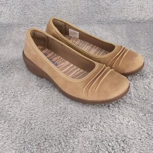 Skechers Memory‎ Foam Wedge Tan Ballet Flats Shoes Womens US 6